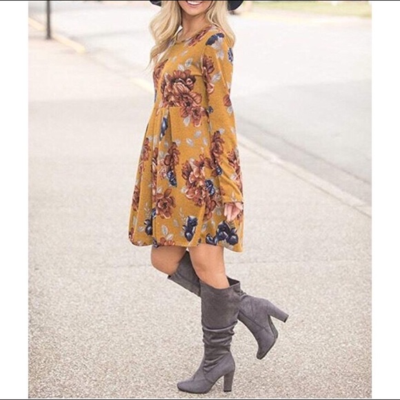 Kayden Yellow Long Sleeve Floral Tunic - Picture 2 of 3